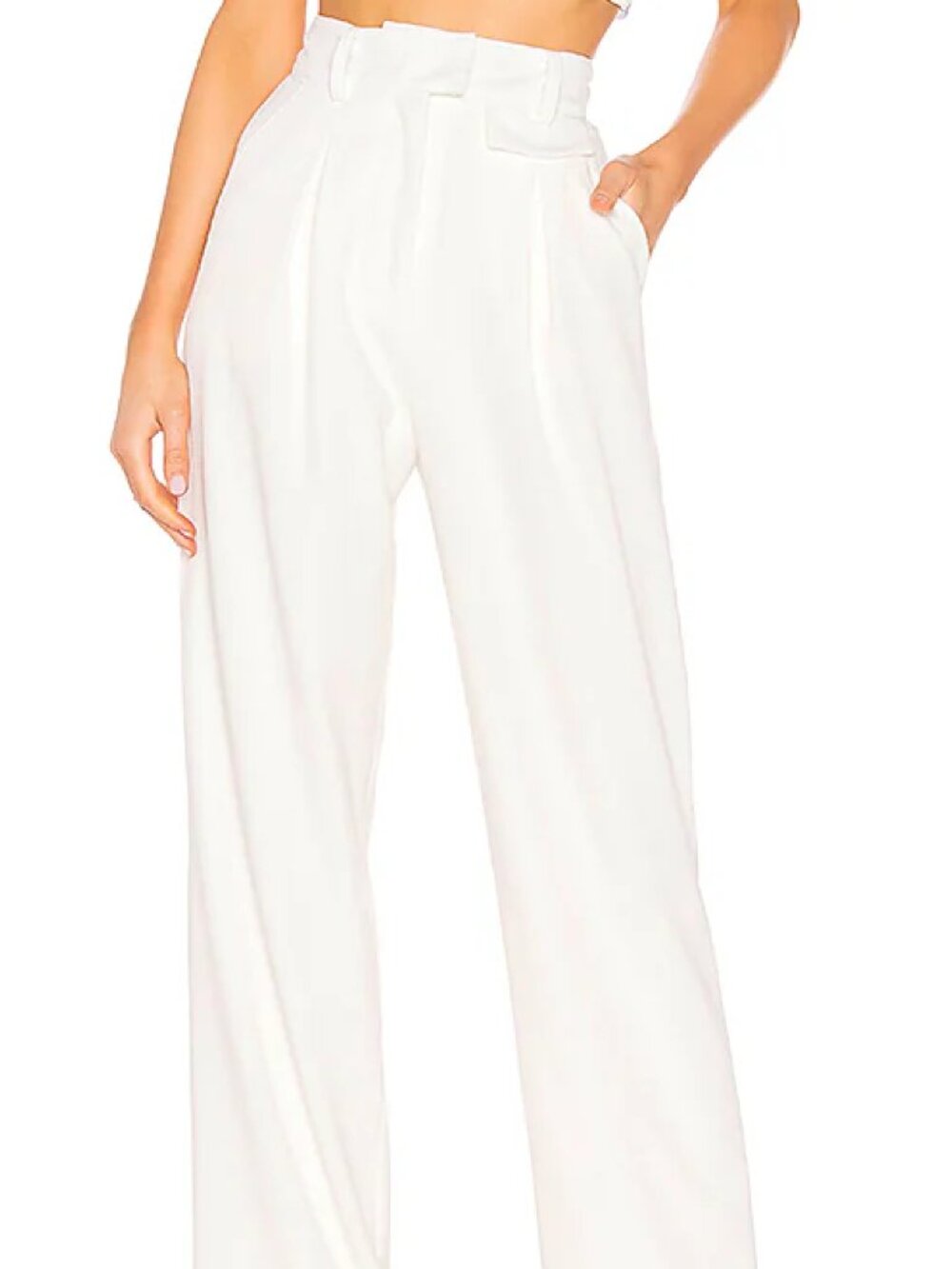LPA Carlotta Pant White High Waist Trouser